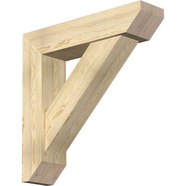 Ekena Millwork Traditional Slat Rough Sawn Bracket w/ Offset Brace, Douglas Fir, 8"W x 34"D x 34"H BKT0806X34X34TRA06RDF - main